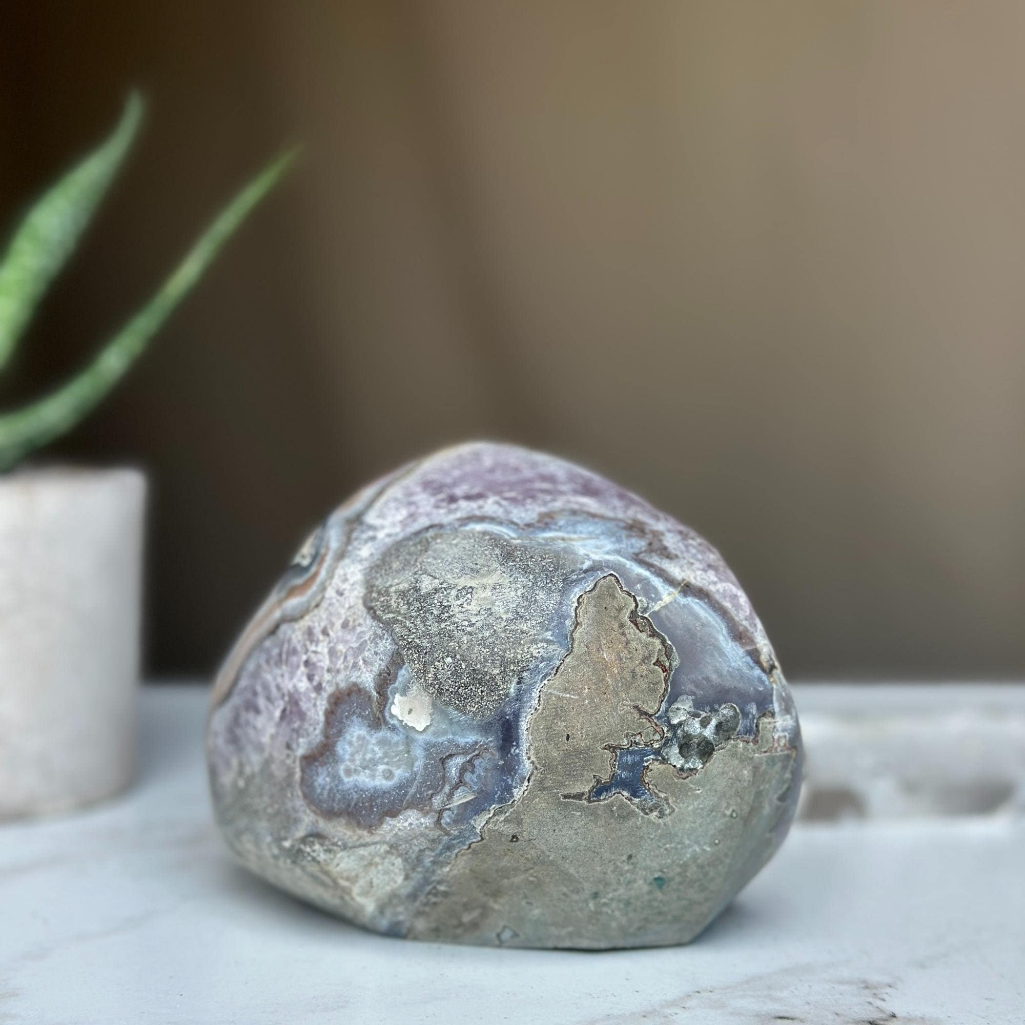 Amethyst Centerpiece Cave Geode with Agate Formations, Toptable Home Decor Crystal, High Quality Quartz Cluster from Uruguay