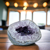 Amethyst Centerpiece Cave Geode with Agate Formations, Toptable Home Decor Crystal, High Quality Quartz Cluster from Uruguay