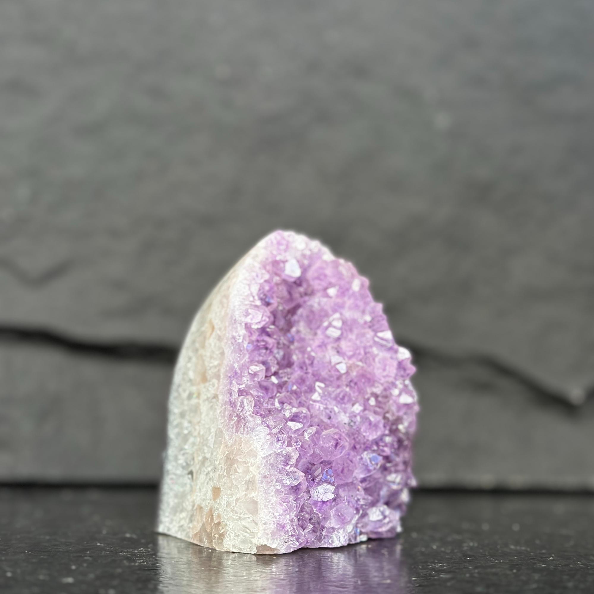 Pink Amethyst geode, Unique crystal cluster, Polished Amethyst stone