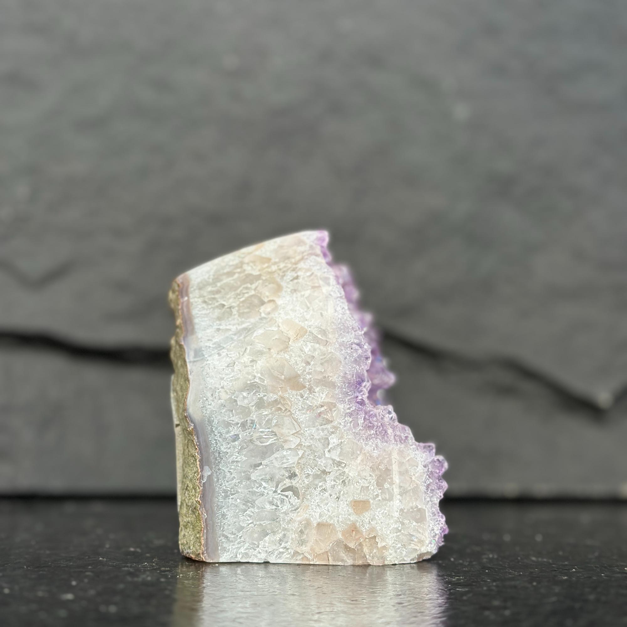 Pink Amethyst geode, Unique crystal cluster, Polished Amethyst stone