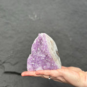 Pink Amethyst geode, Unique crystal cluster, Polished Amethyst stone