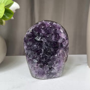 Rare specimen Amethyst geode with colorful Agate Bands