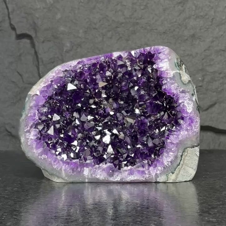 Amethyst and agate geode, amethyst crystal geode