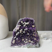 Amethyst cluster on SALE, Amethyst with calcite