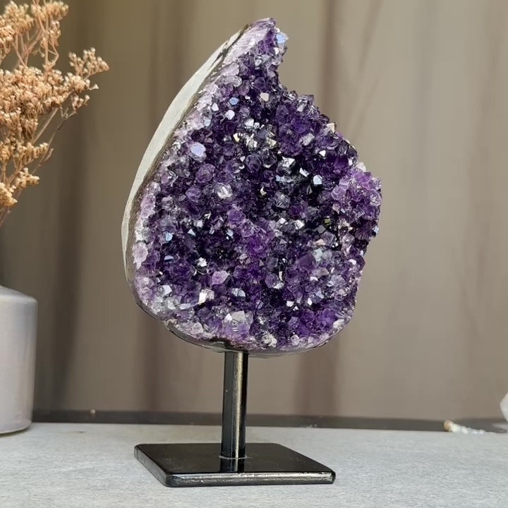 Incredible Crystal with Display Stand, Large Quartz piece with stalactite formations