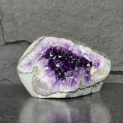 Amethyst with Shiny Crystals, Rare Geode in a strange shape with colorful agate layers, Unique find for collectors