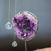 Incredible Crystal with Display Stand, Large Quartz, Amethyst geode on stand