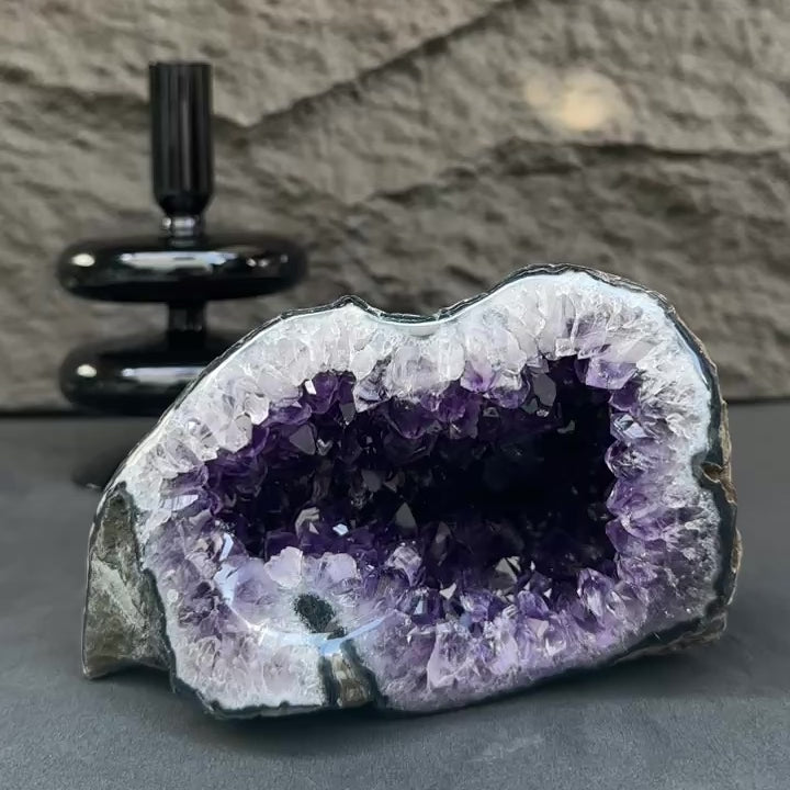 Amethyst precious stone cave