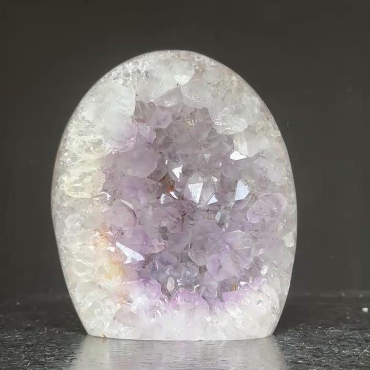 Amethyst Egg, Amethyst Quartz Crystal Cluster with agate formations, Amazing AAA Quality Geode Cave for collectors