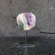 Natural Uruguayan Amethyst Cave on Metal Stand: Rare Home Decor