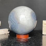 Quartz sphere with agate layers, Crystal Ball 4 Lb, Large Agate sphere, Top quality crystal ball