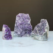 Amethyst Geode Crystals SET with 3 pieces, Natural Amethysts from Uruguay