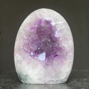 Superb Amethyst with Agate and Quartz formations, 5 in tall Extra Large Amethyst Cave, Oval Shaped Stone, Extra Large Collector piece