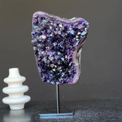 Unique Premium Amethyst with Display, Raw Amethyst Geode on Stand