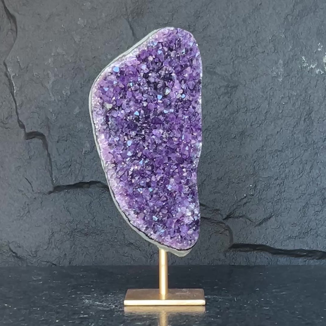 Incredible Crystal with Display Stand, Large Quartz, Amethyst geode on stand