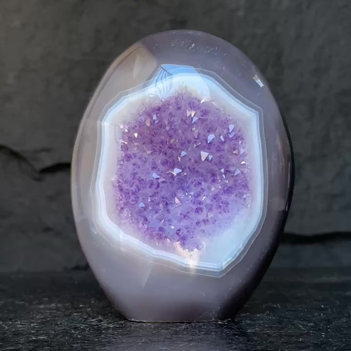 Incredible Deep Purple Amethyst Stone, Egg shaped crystal piece, AAA amethyst quality Oval Full polished Crystal