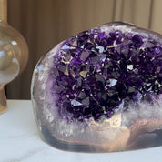 Huge Amethyst Geode Cave, 7 inches Amethyst Self Standing Cluster