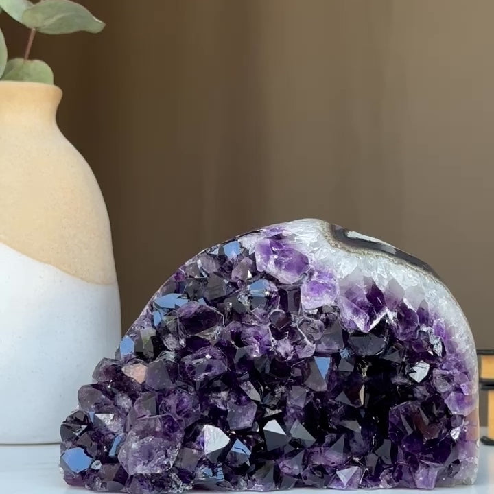 2 Lb Amethyst geode with Agate formations