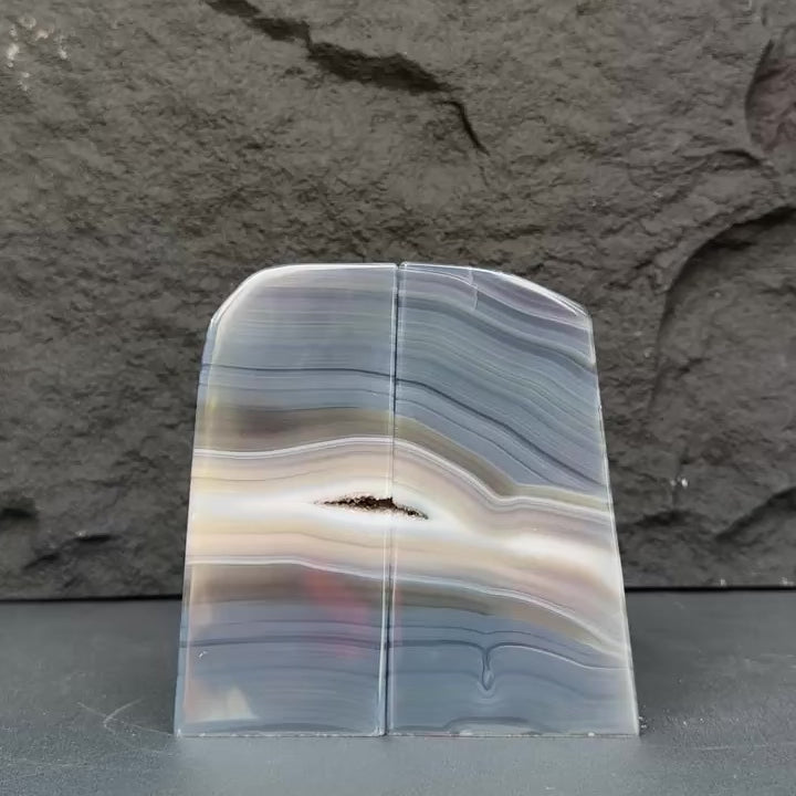 agate bookend set