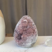 Incredible Pink Microcrystal Stone, Egg shaped crystal piece, AAA quality Oval Full polished Crystal