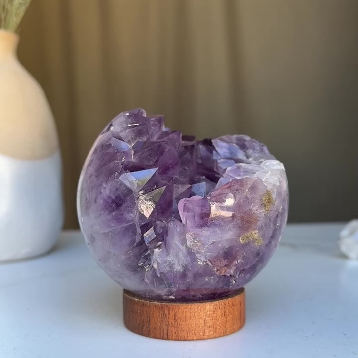 Stunning Amethyst Geode Specimen, Crystal Open Ball, Amethyst sphere, perfect for collectors