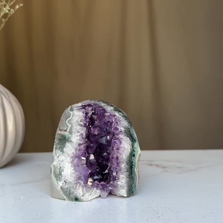Large crystals Amethyst geode, Unique crystal cluster with FREE GIFT BOX
