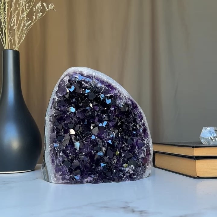 3.9 Lb Amethyst Cave Geode with Agate formations, Huge Crystal Cluster for Collectors