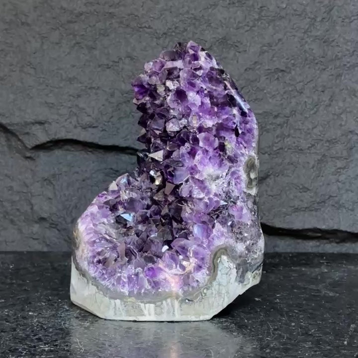 Amethyst with agate formations, amethyst cathedral for crystal decoration, extra large amethyst geode from Uruguay