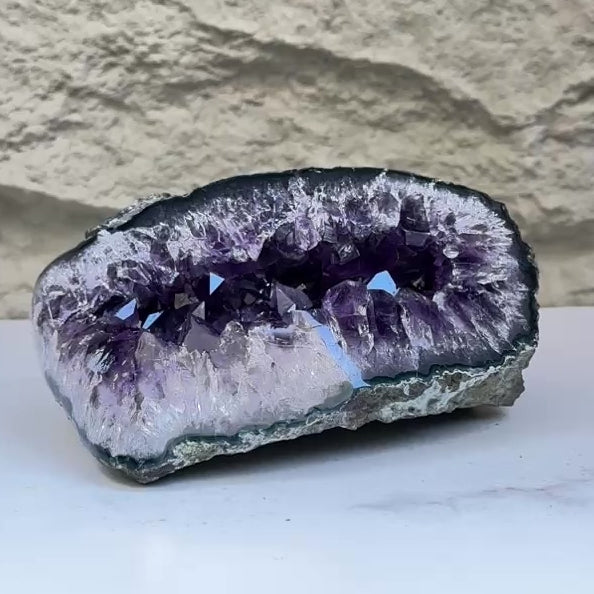 Rare Uruguayan Amethyst Geode With Shiny Crystals | Unique find for collectors