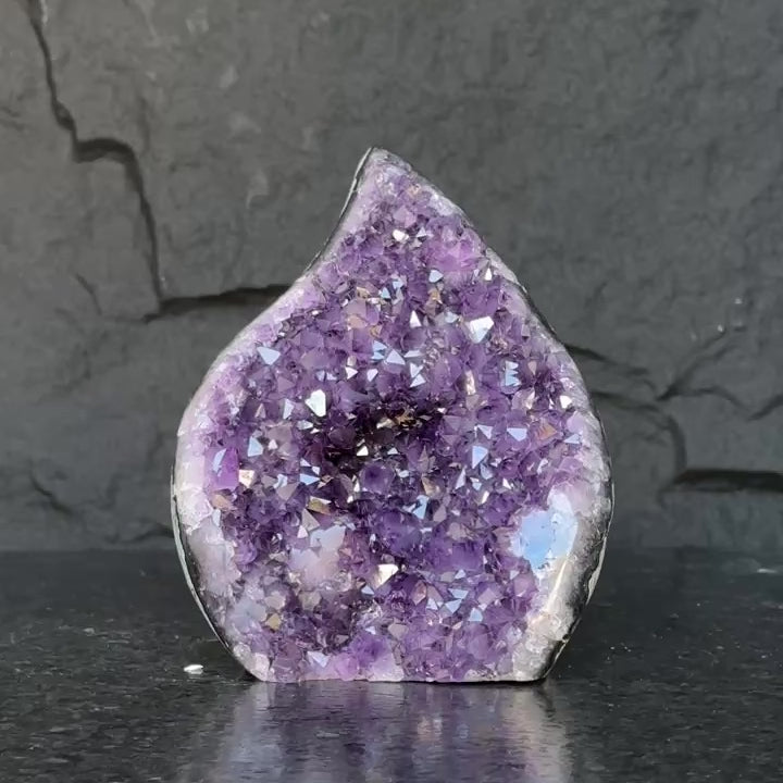 Decorating with crystals, amethyst flame