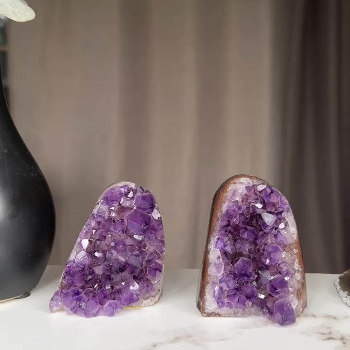 Amethyst set, amethysts for meditation altar, anxiety crystals