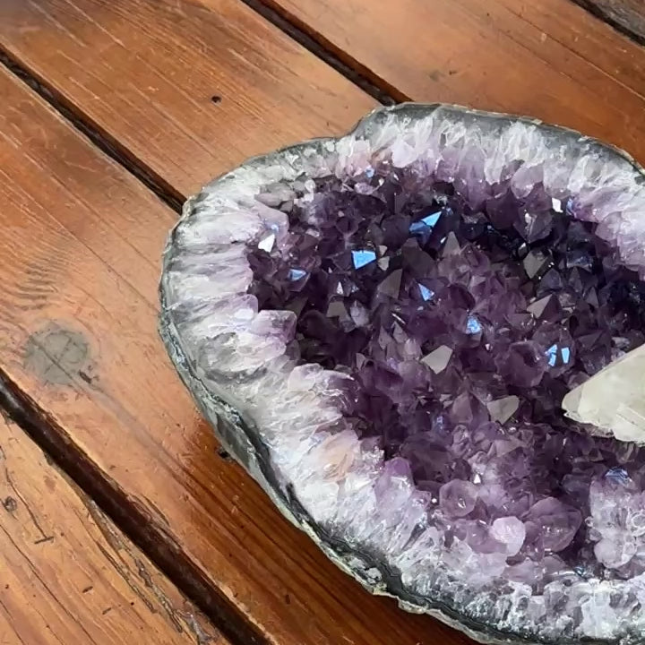 amethyst centerpiece with calcite