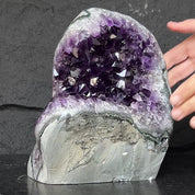 Superb Crystal Geode, Large Cave, Amethyst Crystal for collectors, 9 in Tall Full polished stone, Stunning decor AAA Crystal