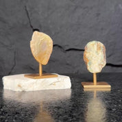 Cutest Crystal Gift, Jasper SET on Stand, Colorful Jasper Slice with metallic base, home decoration, mineral formations for collectors