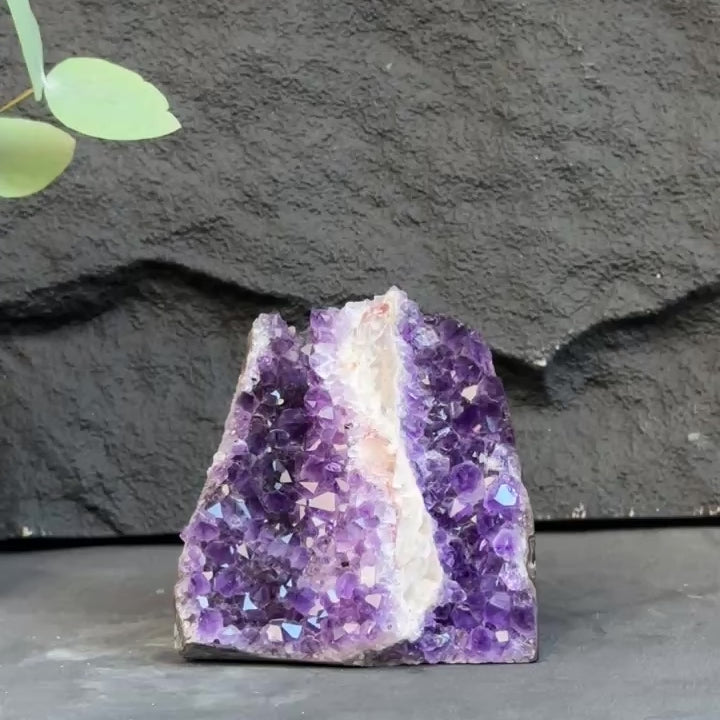 amethyst stone with calcite formations