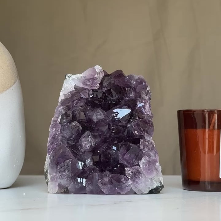 Amethyst Geode, Large Cluster, Premium quality stone from Uruguay, Deep Purple Crystal