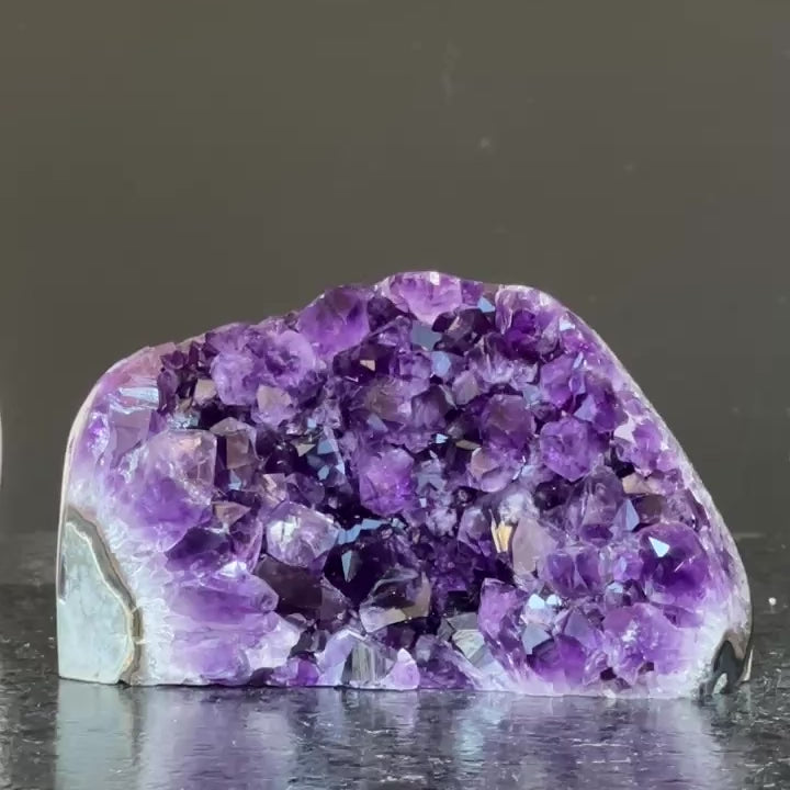 Rare specimen Amethyst geode with agate bands