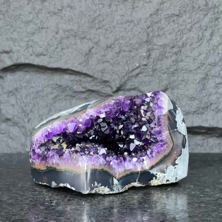 Semi precious stones, natural purple crystal