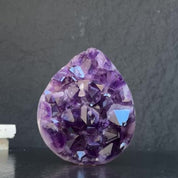 Amethyst Geode Crystal Egg with incredible Agate formations, Natural cave shaped polished agate stone