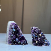 Amethyst clusters with huge Agate layers, 2 pieces set