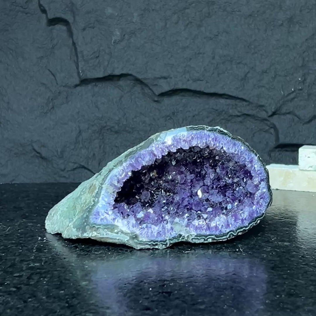 Deep Purple Amethyst Geode Cave, Perfect for Home Decor