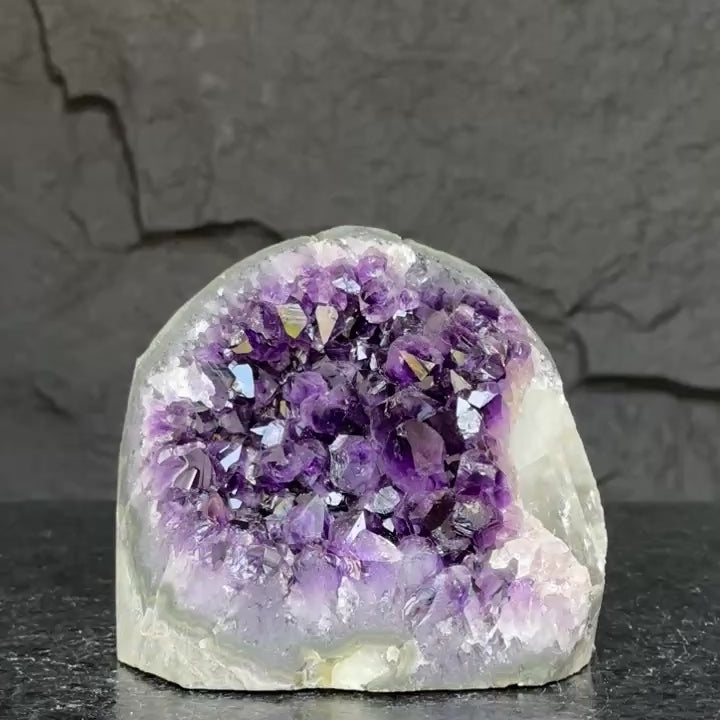 Large Amethyst Crystal Stone, Deep Purple Uruguayan Amethyst Geode , Anniversary Gift for Collectors