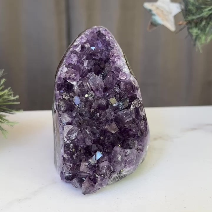 Large Amethyst geode ( 2 Lb.)  Unique crystal cluster with Agate formations