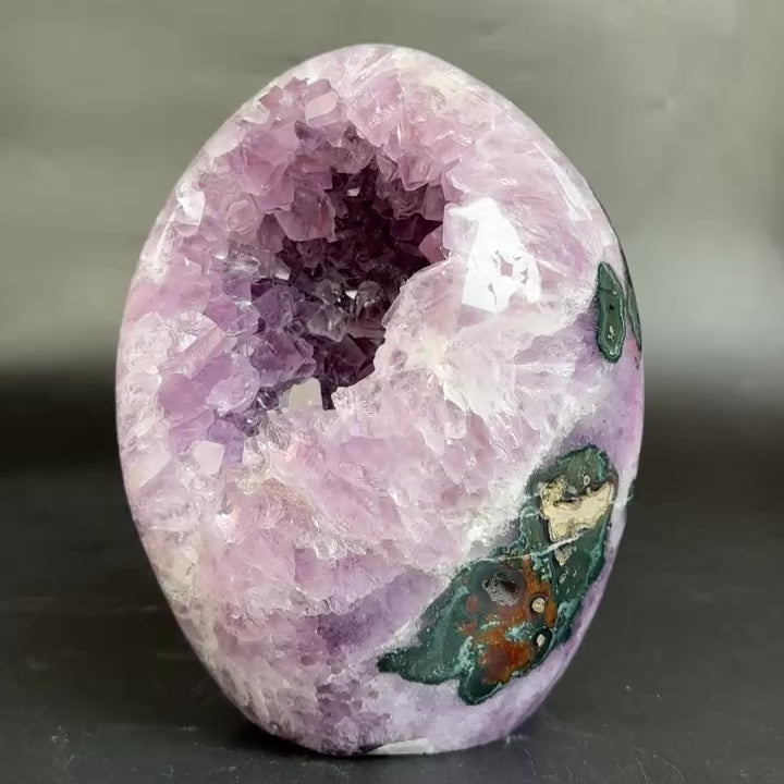 amethyst with green agate