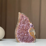 Amethyst druzy crystal flame, deep purple amethyst flame, large decorative crystal pieces