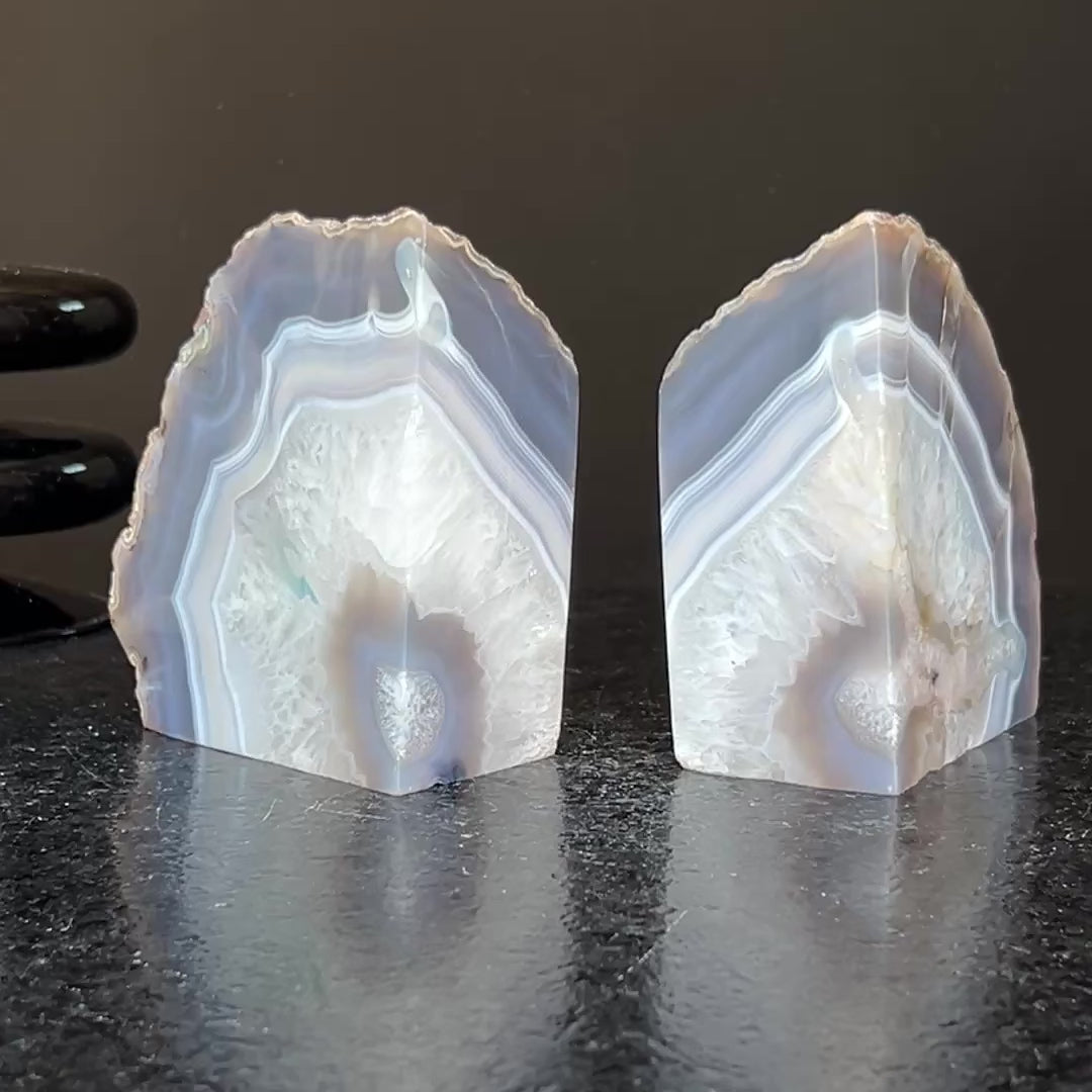 Agate Bookends, Supersized Geode bookends, Premium quality crystals, extra large geode bookends