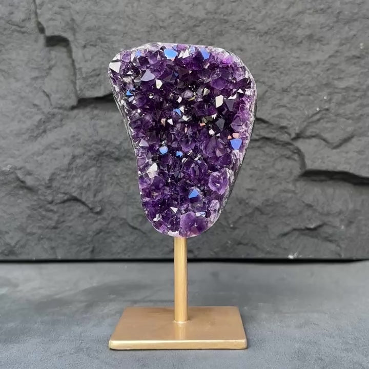 Amethyst Crystal on Metal Stand, Extra Large amethyst