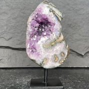rare amethyst slice with display