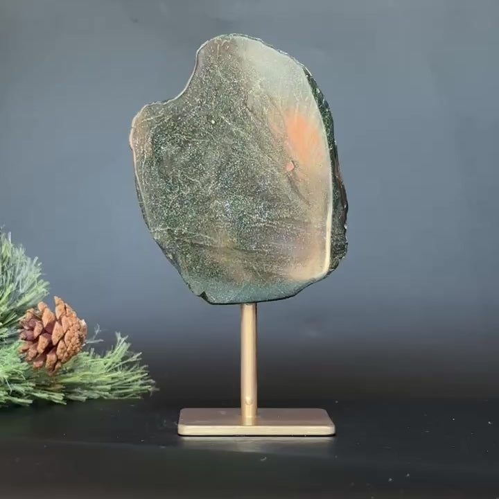 7in XL Natural Jasper With Metal Stand