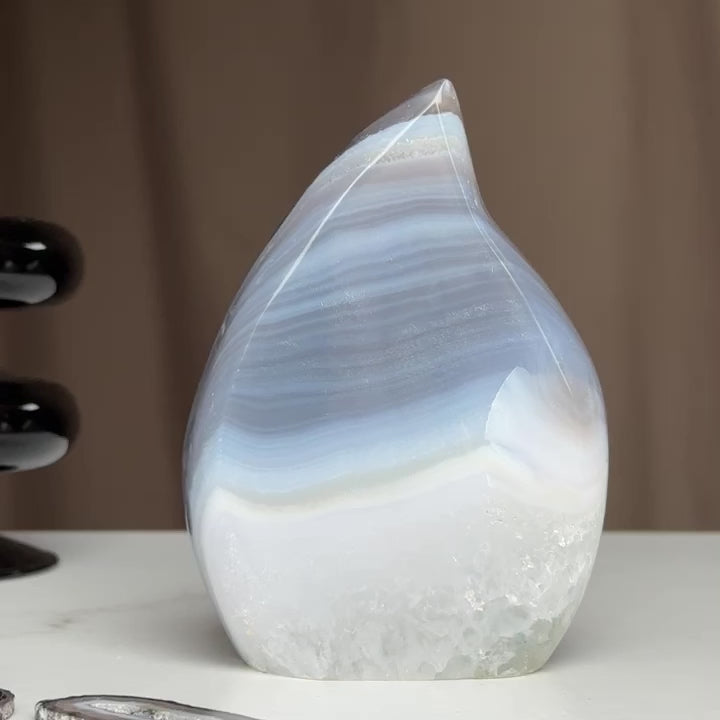 Agate and quartz flame, Ascension crystal perfect as spiritual gift